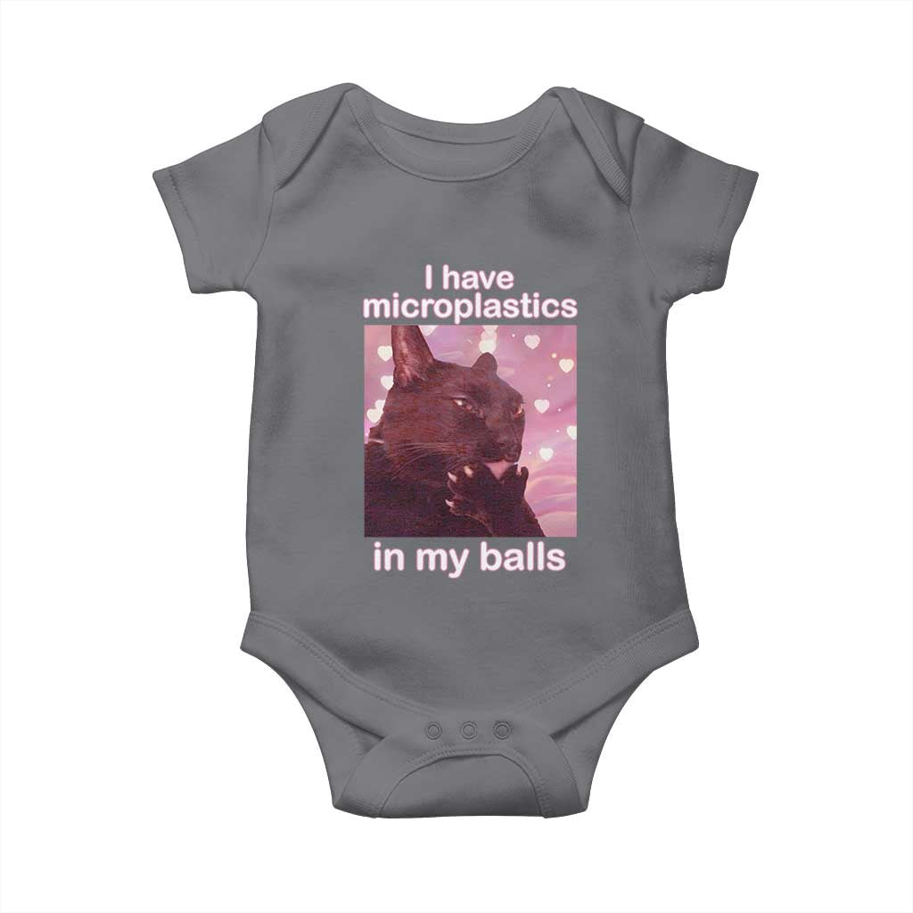 Funny Cat Meme Baby Onesie I Have Microplastics In My Balls Dank Meme - Wonder Print Shop