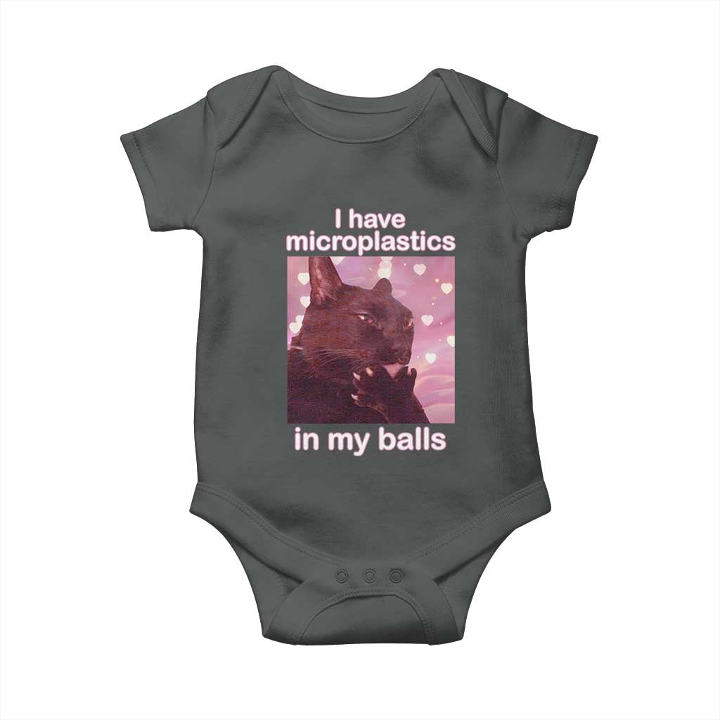 Funny Cat Meme Baby Onesie I Have Microplastics In My Balls Dank Meme - Wonder Print Shop