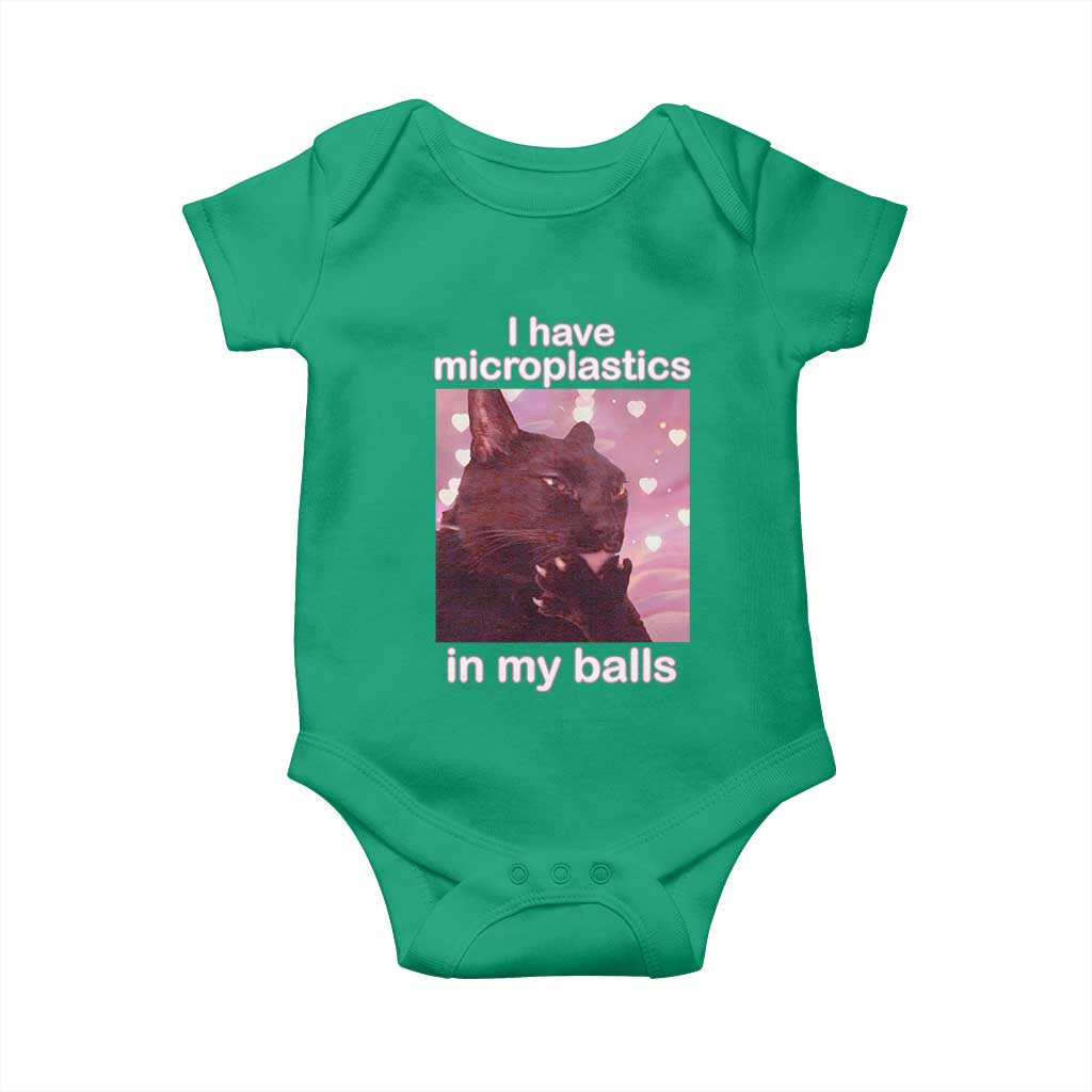 Funny Cat Meme Baby Onesie I Have Microplastics In My Balls Dank Meme - Wonder Print Shop