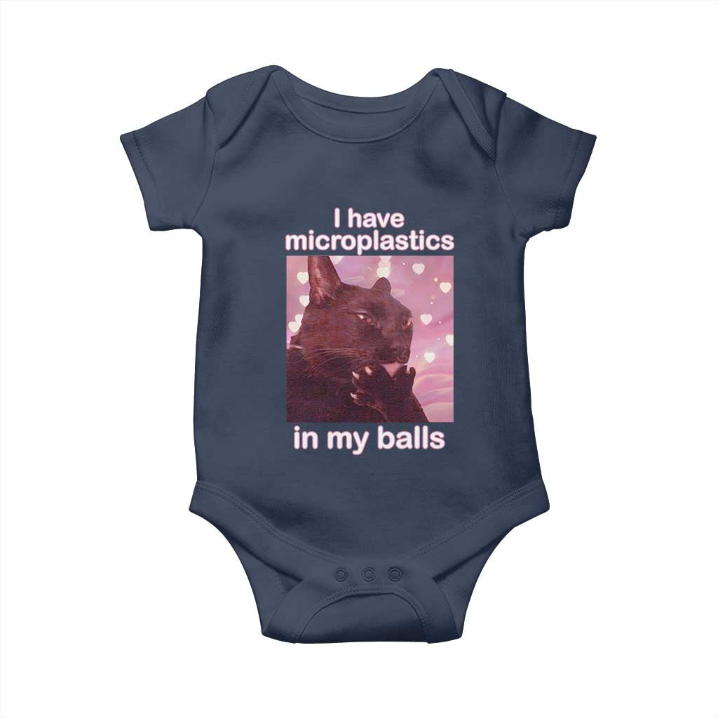 Funny Cat Meme Baby Onesie I Have Microplastics In My Balls Dank Meme - Wonder Print Shop