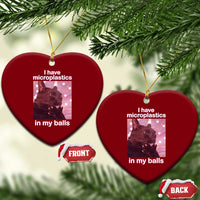 Funny Cat Meme Ceramic Ornament I Have Microplastics In My Balls Dank Meme - Wonder Print Shop