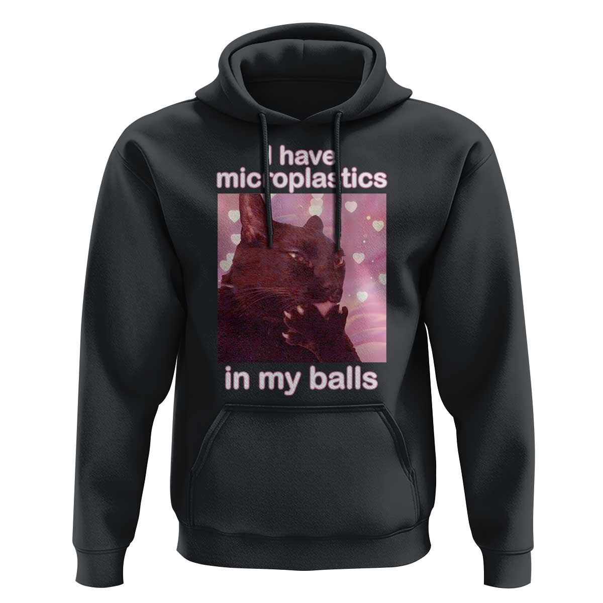 Funny Cat Meme Hoodie I Have Microplastics In My Balls Dank Meme - Wonder Print Shop