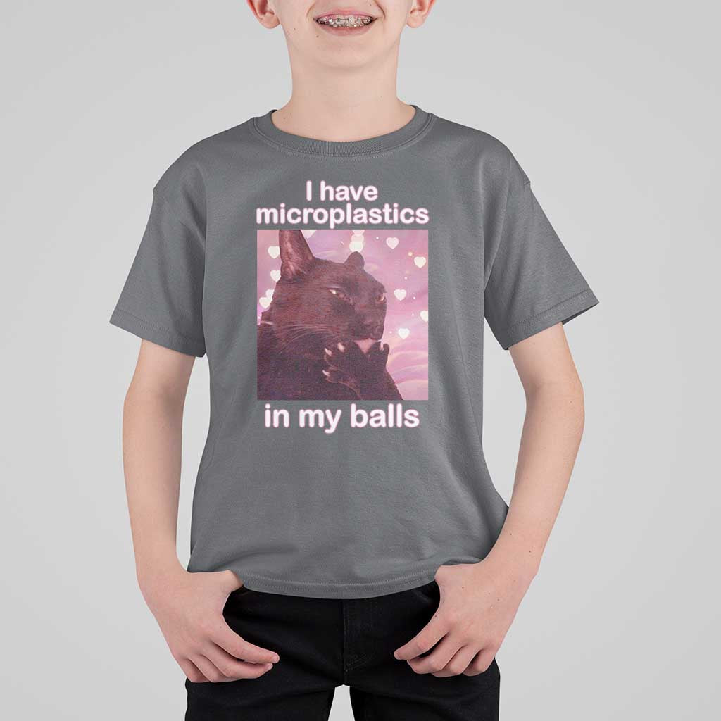 Funny Cat Meme T Shirt For Kid I Have Microplastics In My Balls Dank Meme - Wonder Print Shop