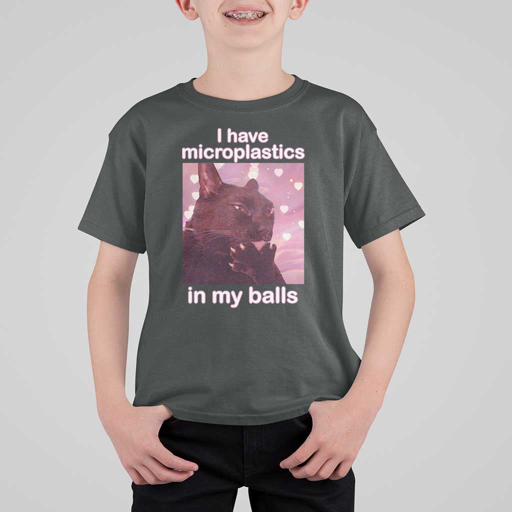 Funny Cat Meme T Shirt For Kid I Have Microplastics In My Balls Dank Meme - Wonder Print Shop