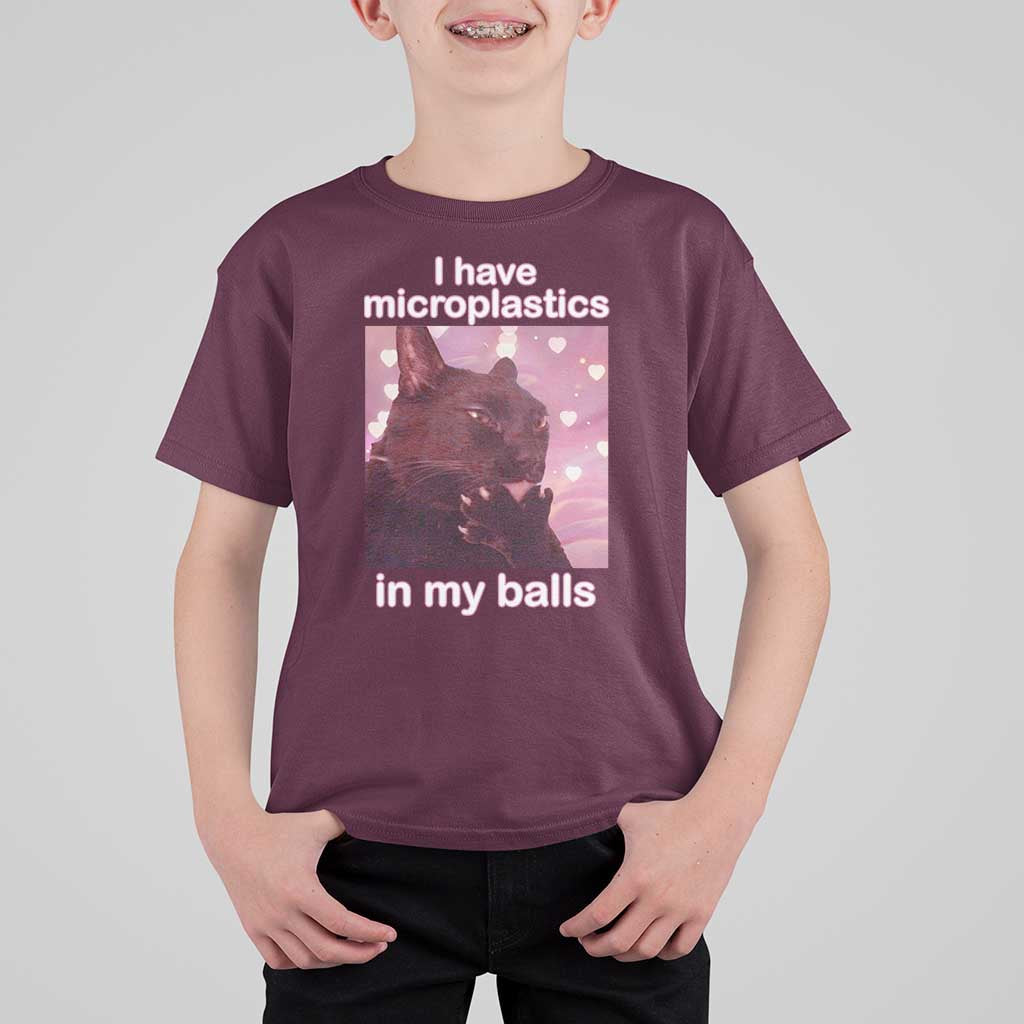 Funny Cat Meme T Shirt For Kid I Have Microplastics In My Balls Dank Meme - Wonder Print Shop