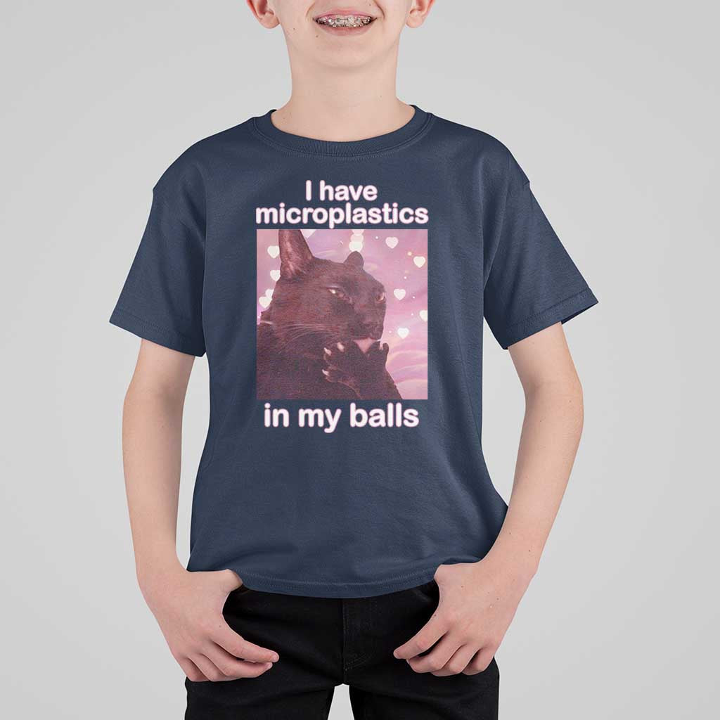 Funny Cat Meme T Shirt For Kid I Have Microplastics In My Balls Dank Meme - Wonder Print Shop
