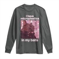 Funny Cat Meme Long Sleeve Shirt I Have Microplastics In My Balls Dank Meme - Wonder Print Shop