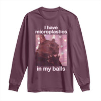 Funny Cat Meme Long Sleeve Shirt I Have Microplastics In My Balls Dank Meme - Wonder Print Shop