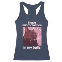Funny Cat Meme Racerback Tank Top I Have Microplastics In My Balls Dank Meme - Wonder Print Shop