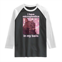 Funny Cat Meme Raglan Shirt I Have Microplastics In My Balls Dank Meme - Wonder Print Shop