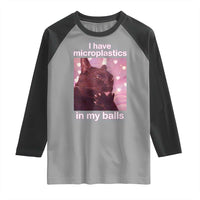 Funny Cat Meme Raglan Shirt I Have Microplastics In My Balls Dank Meme - Wonder Print Shop