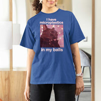Funny Cat Meme T Shirt For Women I Have Microplastics In My Balls Dank Meme - Wonder Print Shop
