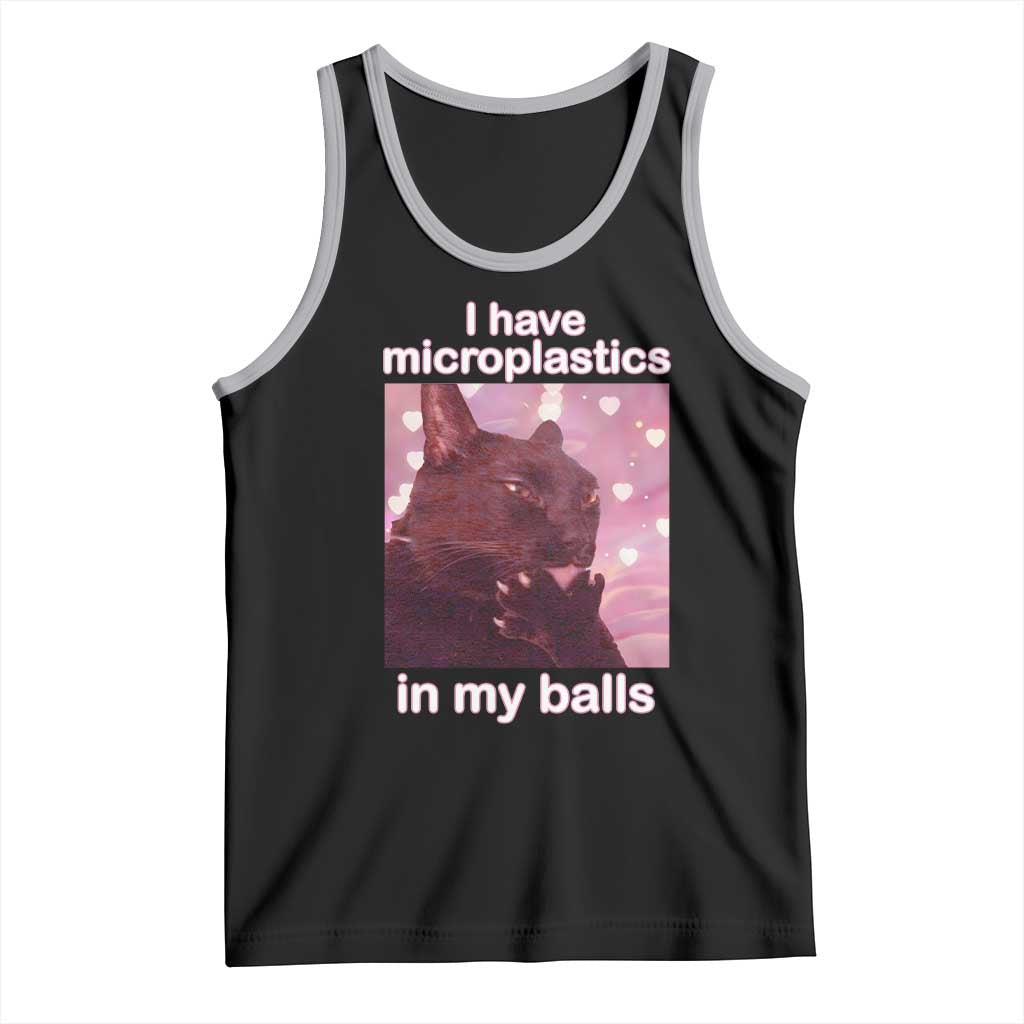 Funny Cat Meme Tank Top I Have Microplastics In My Balls Dank Meme - Wonder Print Shop