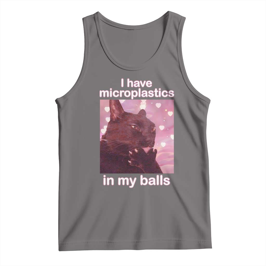 Funny Cat Meme Tank Top I Have Microplastics In My Balls Dank Meme - Wonder Print Shop