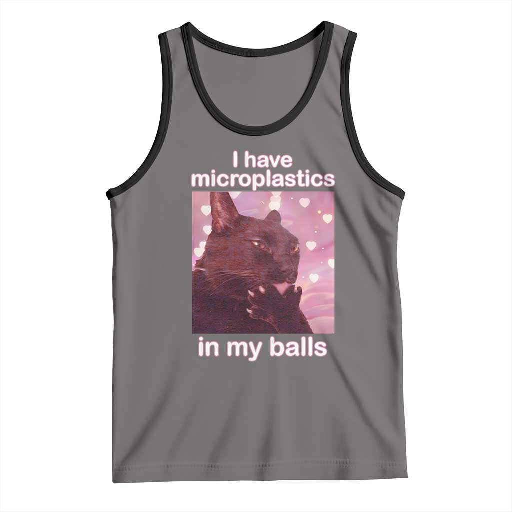 Funny Cat Meme Tank Top I Have Microplastics In My Balls Dank Meme - Wonder Print Shop