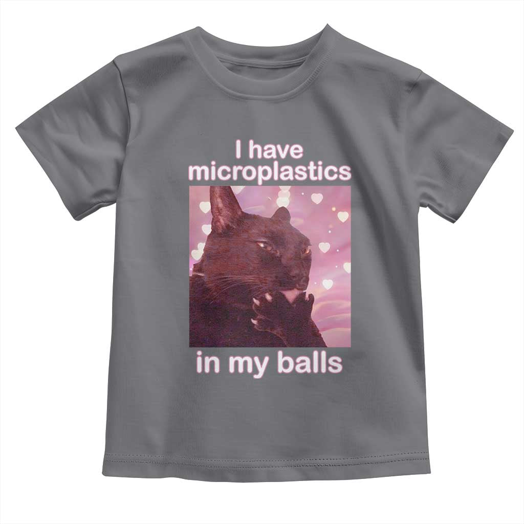 Funny Cat Meme Toddler T Shirt I Have Microplastics In My Balls Dank Meme - Wonder Print Shop
