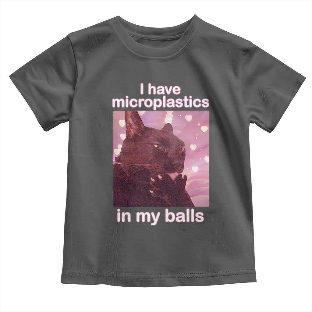 Funny Cat Meme Toddler T Shirt I Have Microplastics In My Balls Dank Meme - Wonder Print Shop