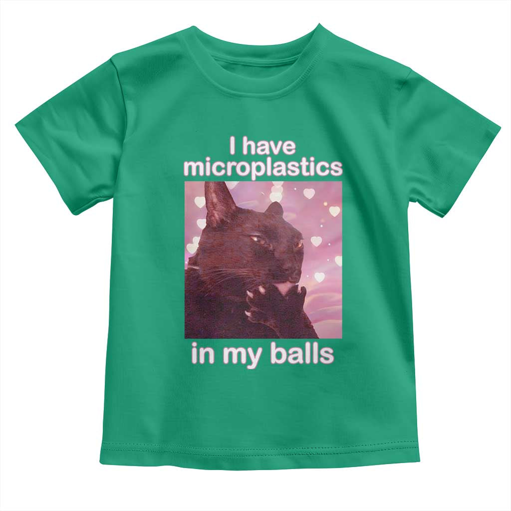 Funny Cat Meme Toddler T Shirt I Have Microplastics In My Balls Dank Meme - Wonder Print Shop