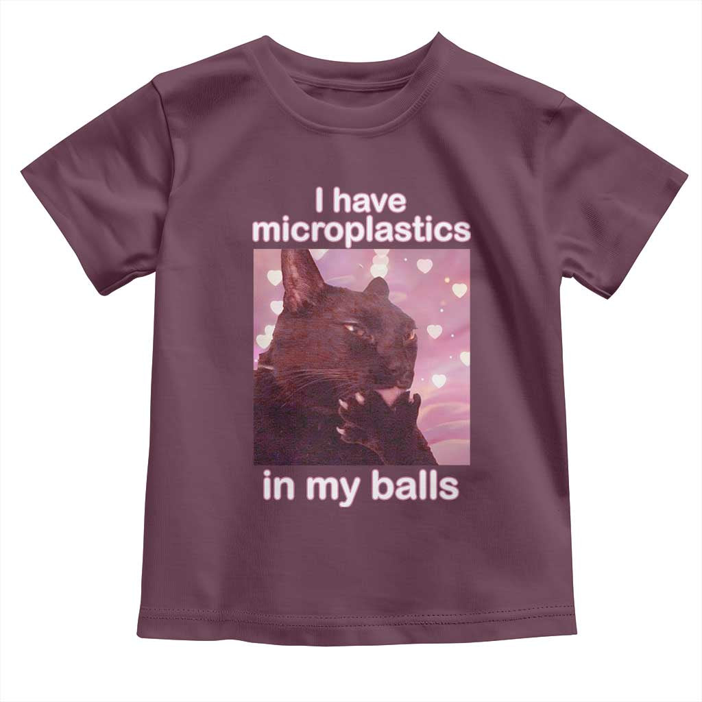 Funny Cat Meme Toddler T Shirt I Have Microplastics In My Balls Dank Meme - Wonder Print Shop