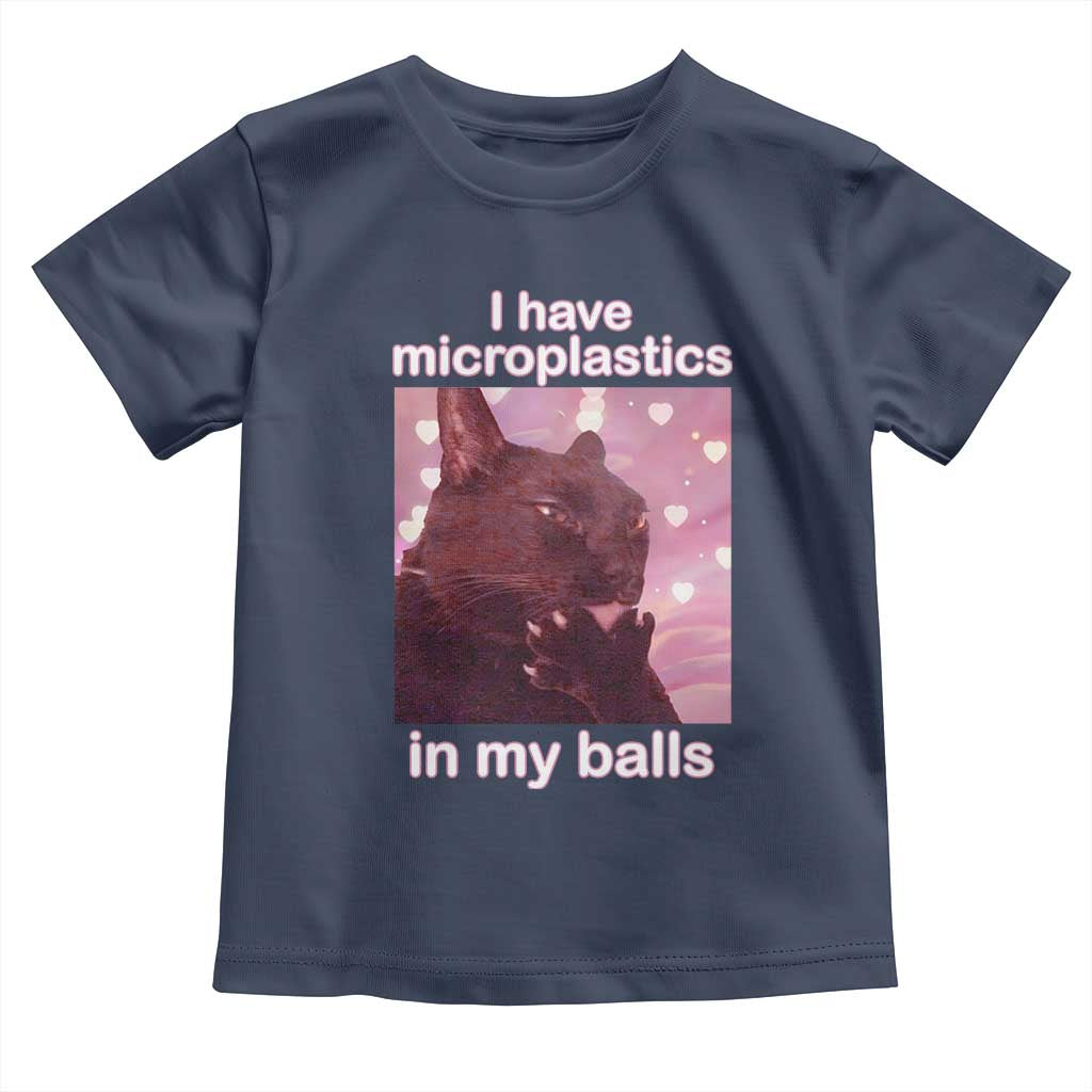 Funny Cat Meme Toddler T Shirt I Have Microplastics In My Balls Dank Meme - Wonder Print Shop