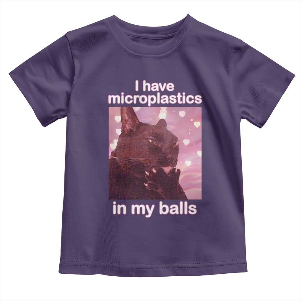 Funny Cat Meme Toddler T Shirt I Have Microplastics In My Balls Dank Meme - Wonder Print Shop
