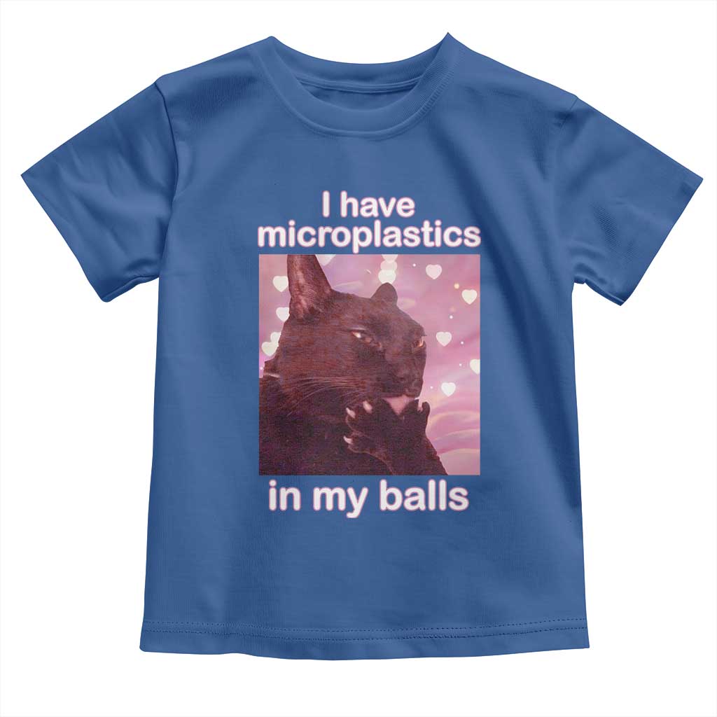 Funny Cat Meme Toddler T Shirt I Have Microplastics In My Balls Dank Meme - Wonder Print Shop