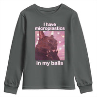 Funny Cat Meme Youth Sweatshirt I Have Microplastics In My Balls Dank Meme - Wonder Print Shop