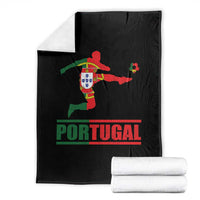 Portugal Soccer Throw Blanket Portuguese Flag Futebol Football Player - Wonder Print Shop