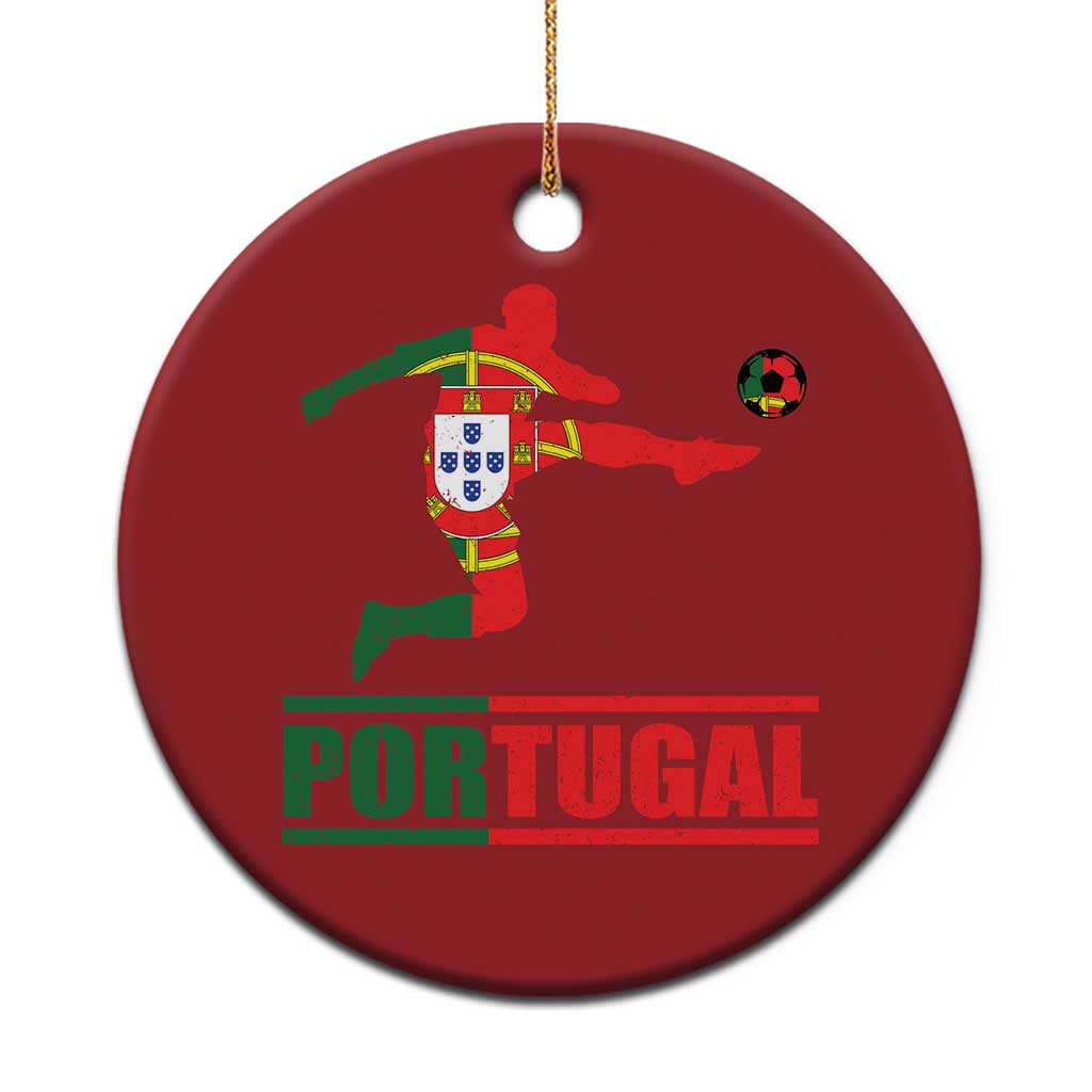 Portugal Soccer Christmas Ornament Portuguese Flag Futebol Football Player - Wonder Print Shop