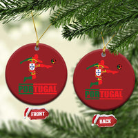 Portugal Soccer Christmas Ornament Portuguese Flag Futebol Football Player - Wonder Print Shop