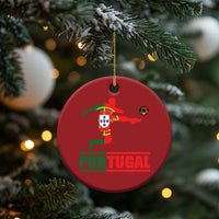 Portugal Soccer Christmas Ornament Portuguese Flag Futebol Football Player - Wonder Print Shop