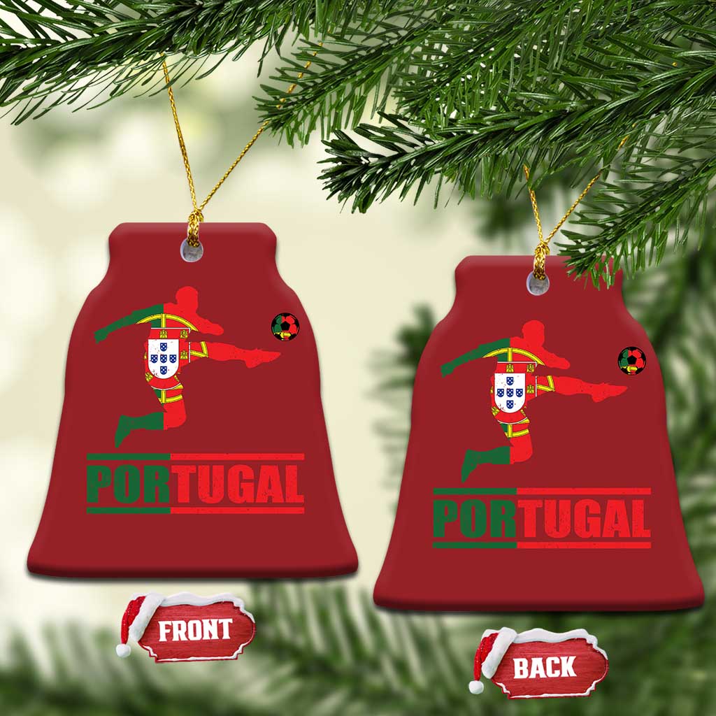 Portugal Soccer Christmas Ornament Portuguese Flag Futebol Football Player - Wonder Print Shop
