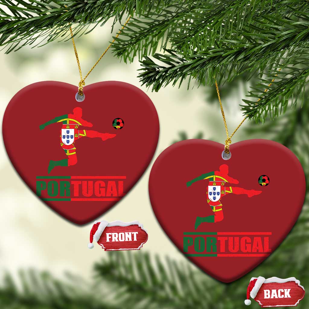 Portugal Soccer Christmas Ornament Portuguese Flag Futebol Football Player - Wonder Print Shop