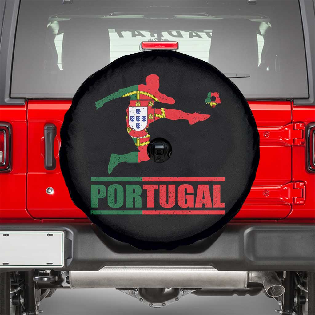 Portugal Soccer Spare Tire Cover Portuguese Flag Futebol Football Player - Wonder Print Shop