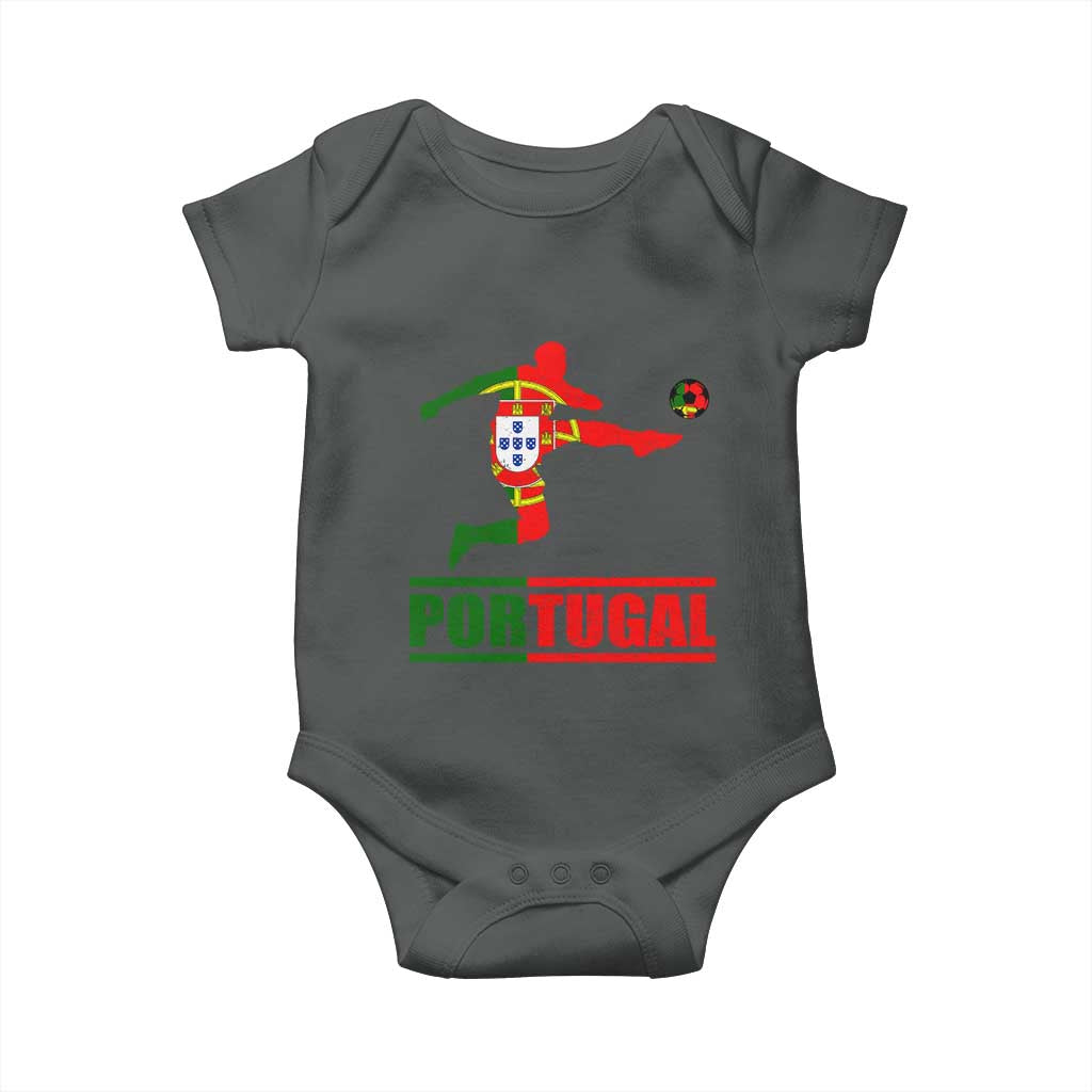 Portugal Soccer Baby Onesie Portuguese Flag Futebol Football Player - Wonder Print Shop