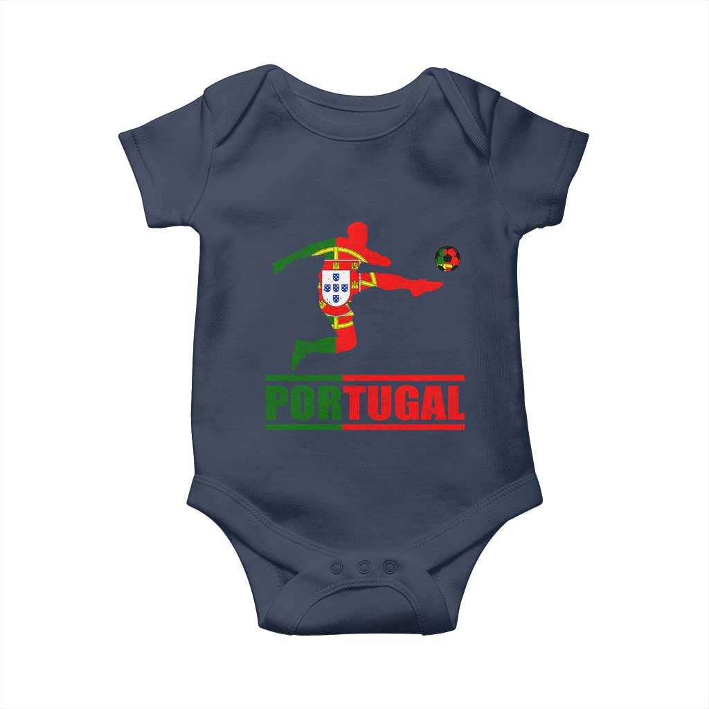 Portugal Soccer Baby Onesie Portuguese Flag Futebol Football Player - Wonder Print Shop