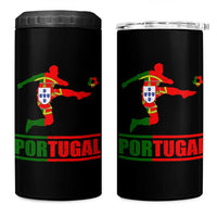 Portugal Soccer 4 in 1 Can Cooler Tumbler Portuguese Flag Futebol Football Player - Wonder Print Shop