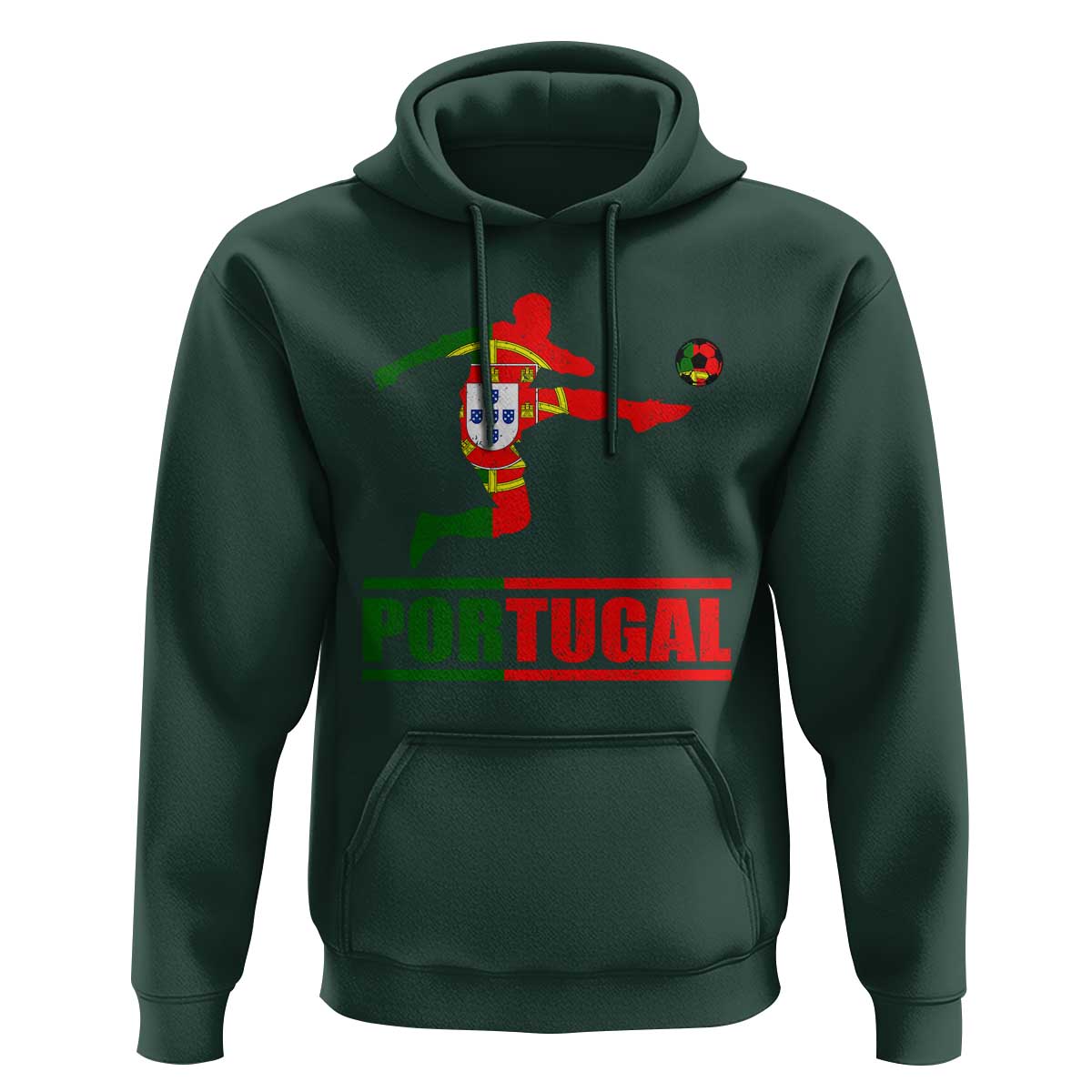 Portugal Soccer Hoodie Portuguese Flag Futebol Football Player - Wonder Print Shop