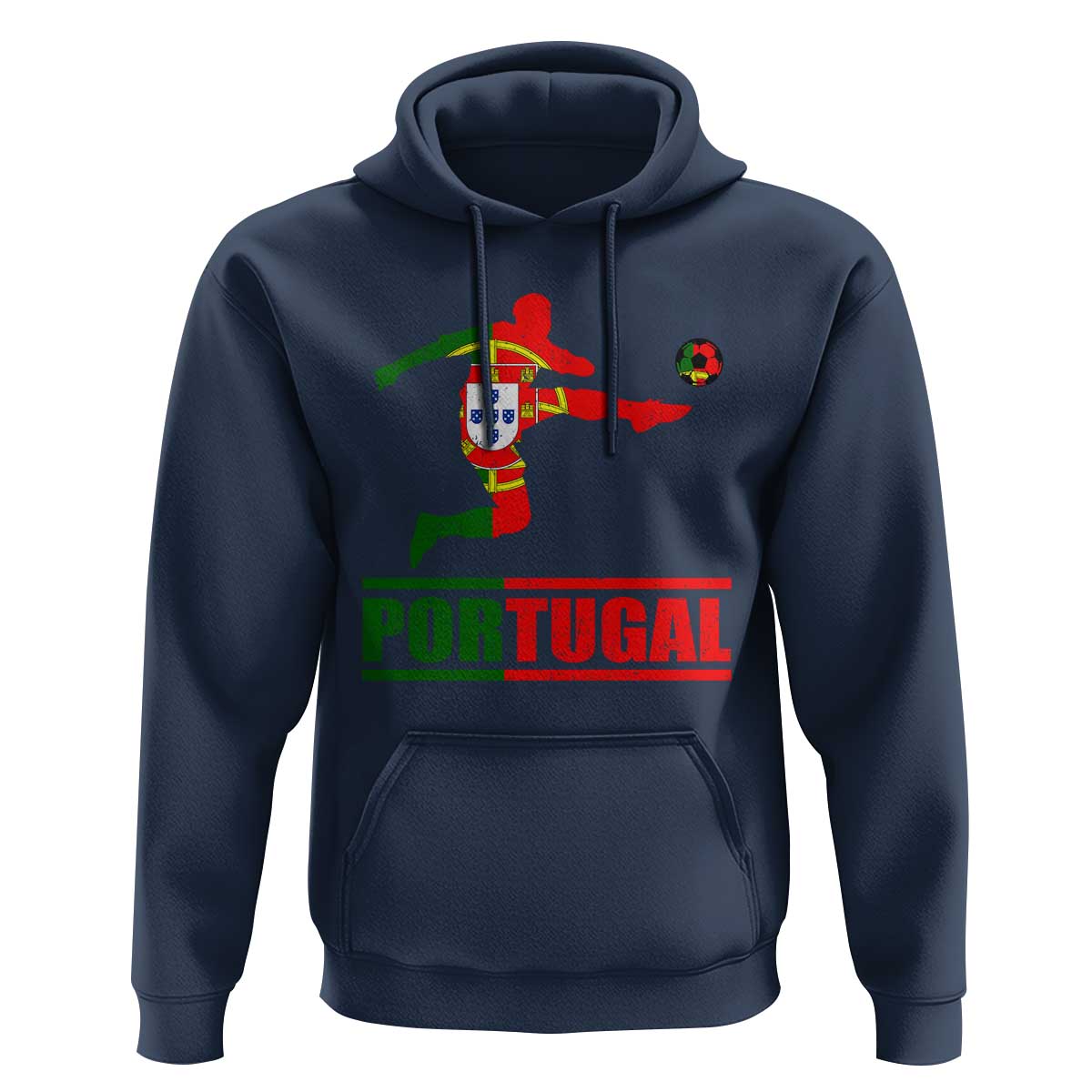 Portugal Soccer Hoodie Portuguese Flag Futebol Football Player - Wonder Print Shop