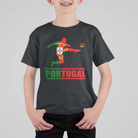 Portugal Soccer T Shirt For Kid Portuguese Flag Futebol Football Player - Wonder Print Shop