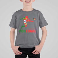 Portugal Soccer T Shirt For Kid Portuguese Flag Futebol Football Player - Wonder Print Shop