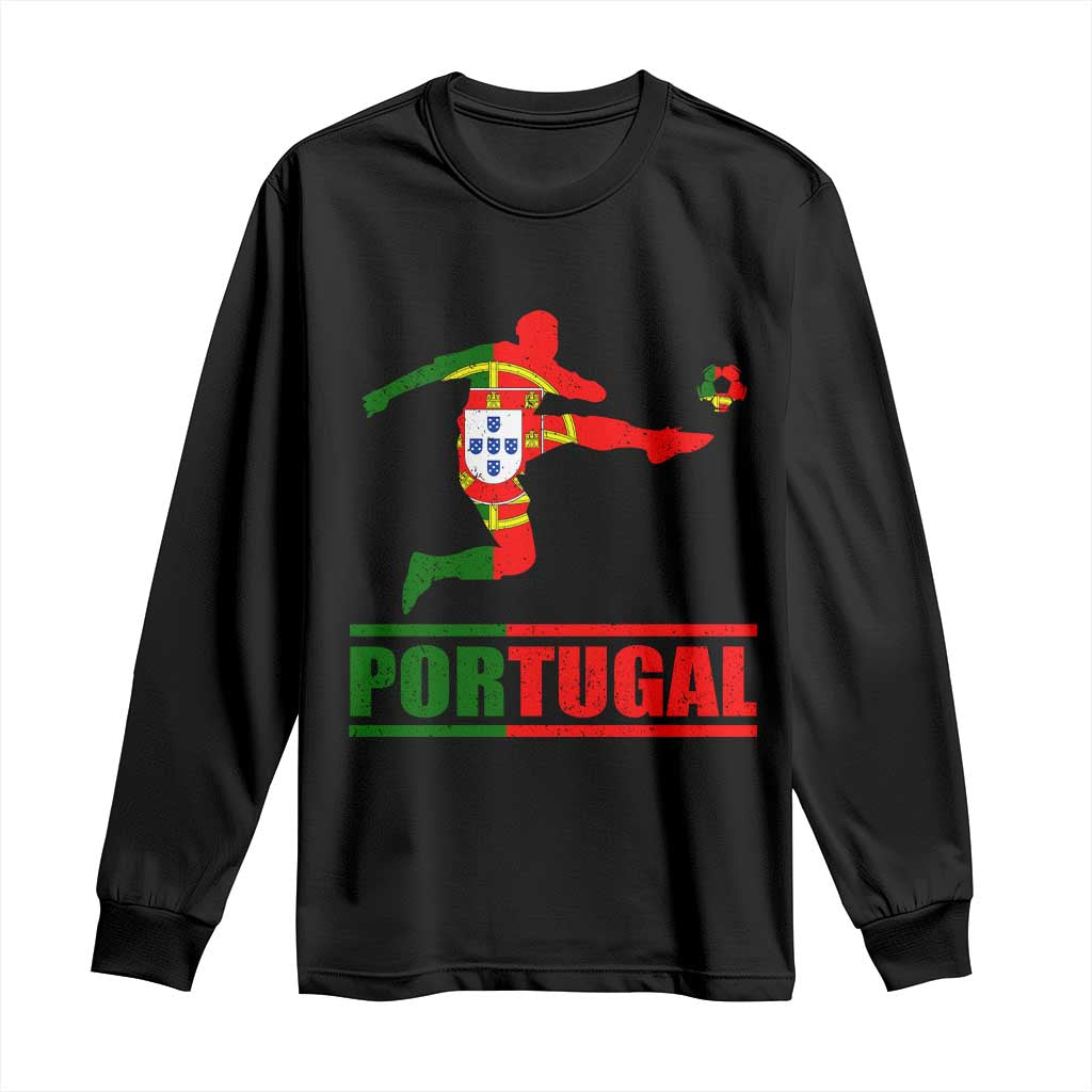 Portugal Soccer Long Sleeve Shirt Portuguese Flag Futebol Football Player - Wonder Print Shop