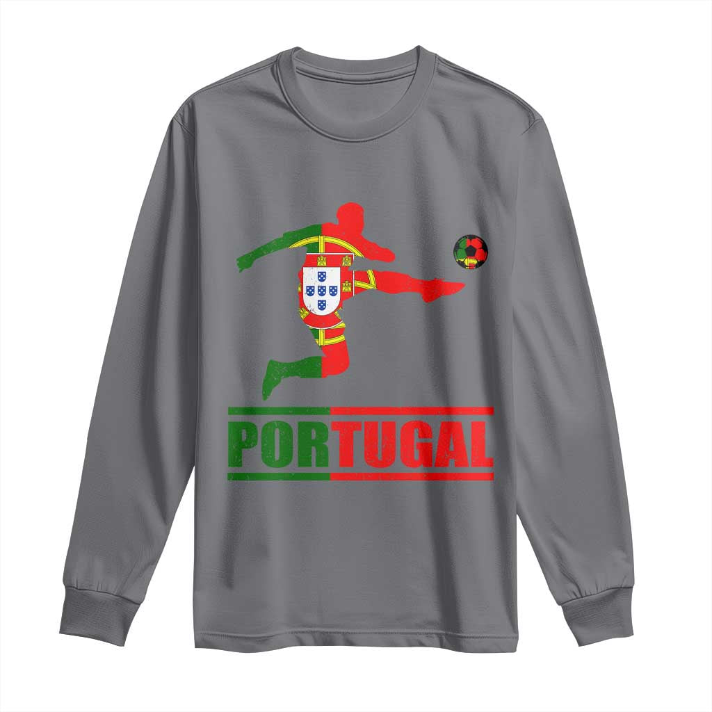 Portugal Soccer Long Sleeve Shirt Portuguese Flag Futebol Football Player - Wonder Print Shop