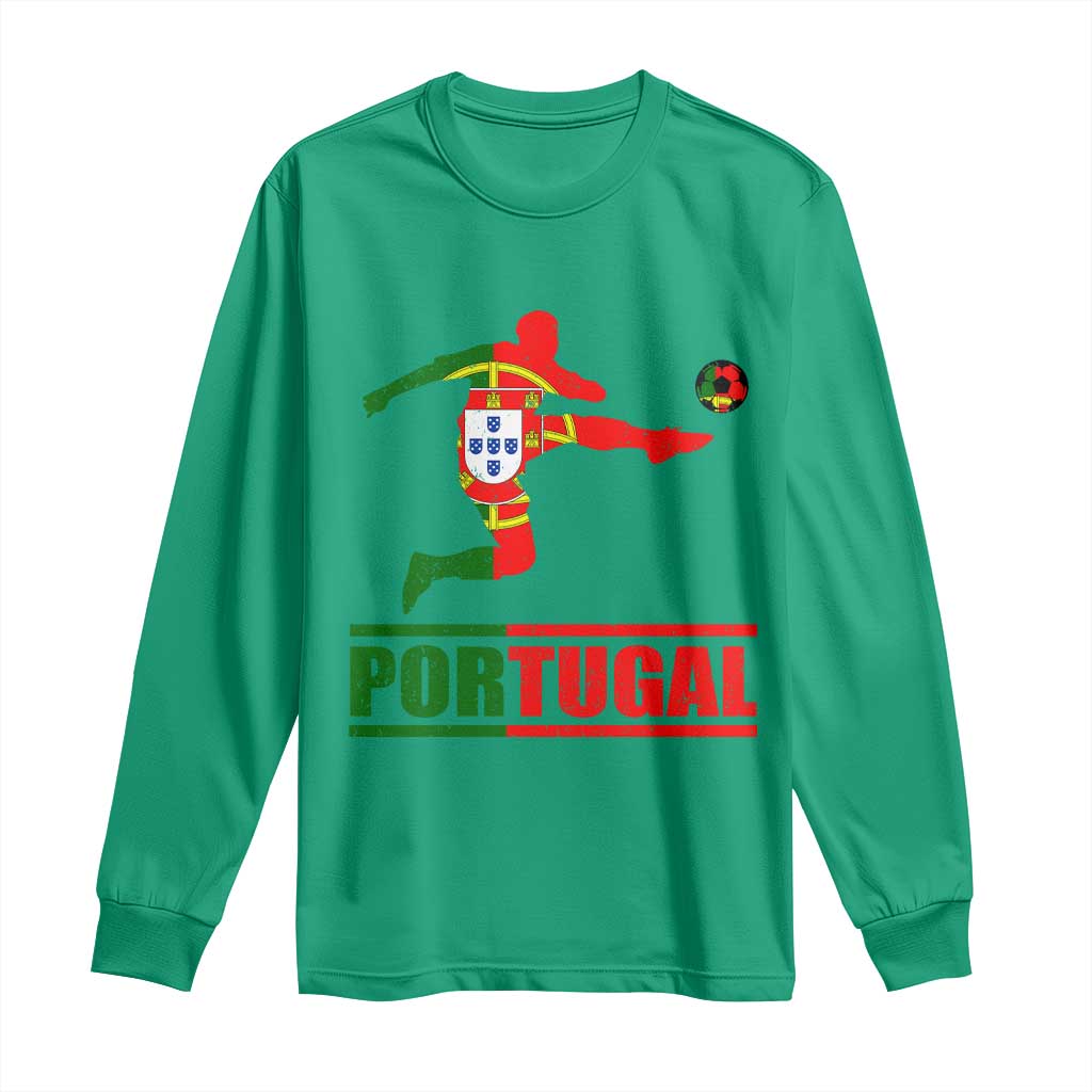 Portugal Soccer Long Sleeve Shirt Portuguese Flag Futebol Football Player - Wonder Print Shop
