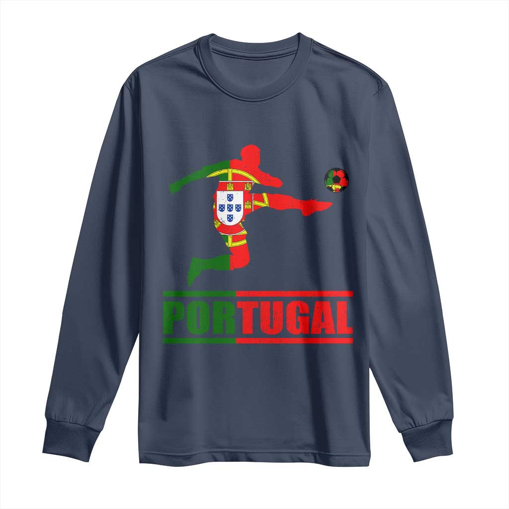 Portugal Soccer Long Sleeve Shirt Portuguese Flag Futebol Football Player - Wonder Print Shop