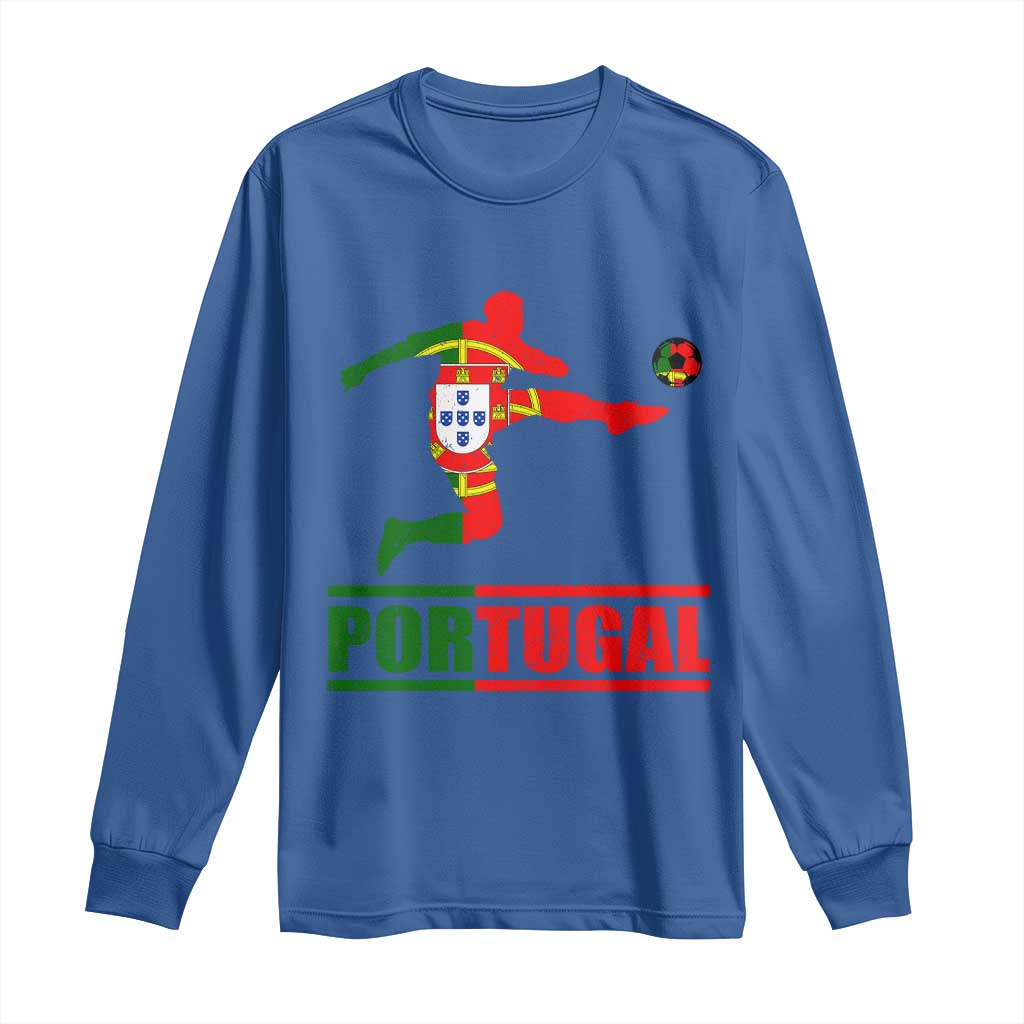 Portugal Soccer Long Sleeve Shirt Portuguese Flag Futebol Football Player - Wonder Print Shop
