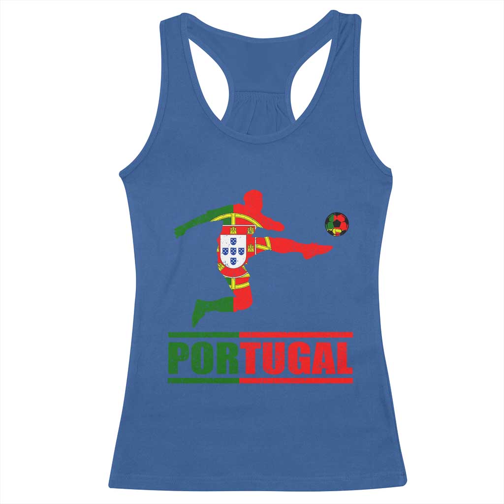 Portugal Soccer Racerback Tank Top Portuguese Flag Futebol Football Player - Wonder Print Shop