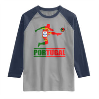 Portugal Soccer Raglan Shirt Portuguese Flag Futebol Football Player - Wonder Print Shop