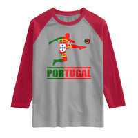 Portugal Soccer Raglan Shirt Portuguese Flag Futebol Football Player - Wonder Print Shop