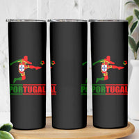 Portugal Soccer Skinny Tumbler Portuguese Flag Futebol Football Player - Wonder Print Shop